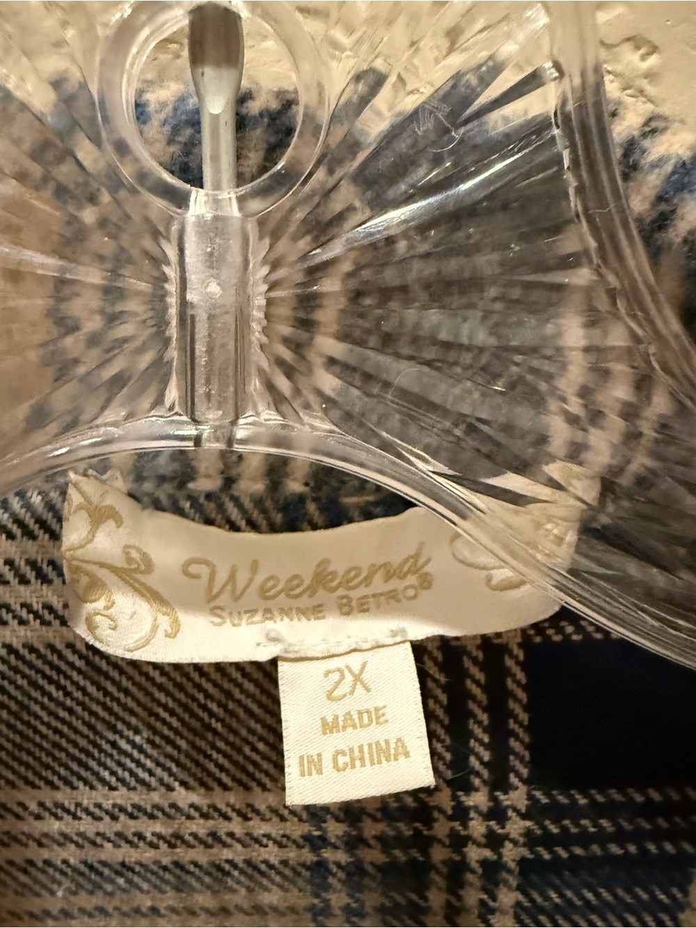 Weekend Suzanne Betro Wool Plaid Shacket 2X Blue Cream - Picture 5 of 5